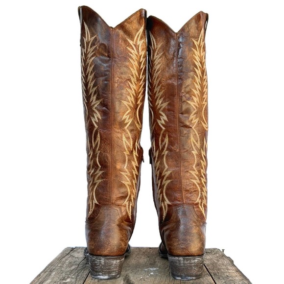Sold OLD GRINGO Mayra Brown Tall Knee High Relaxed Fit Cowgirl Western Boots 9 - Picture 4 of 7